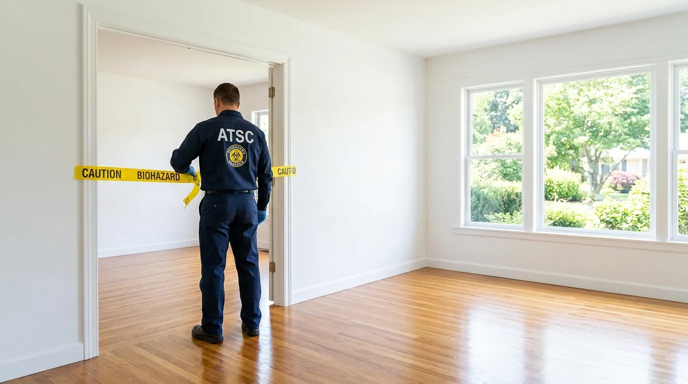 Certified biohazard cleanup crew performing Decomposition Cleanup in Southgate